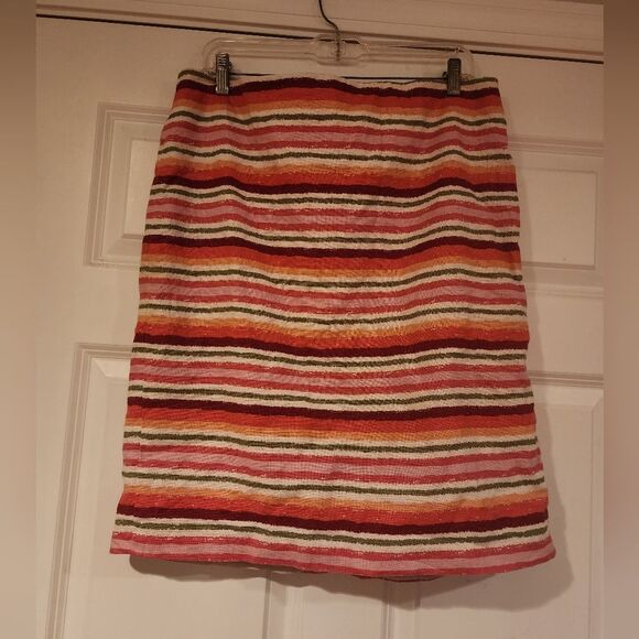 Talbots colorful striped lined knee length skirt Size 16 - Picture 1 of 4